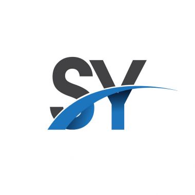 Sy harf logo, iş ve şirket için ilk logo kimlik  