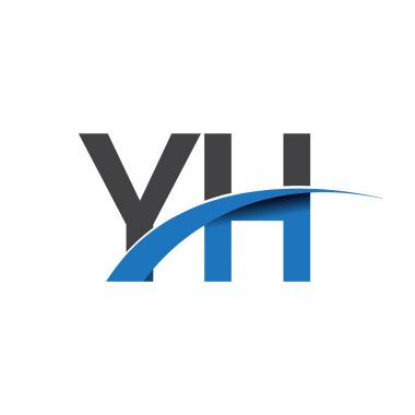 YH harf logo, iş ve şirket için ilk logo kimlik  