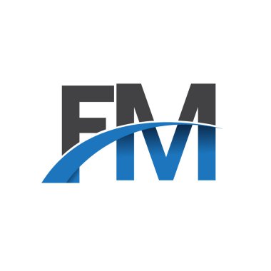 FM harf logo, iş ve şirket için ilk logo kimlik      
