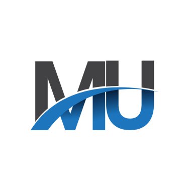 Mu harf logo, iş ve şirket için ilk logo kimlik      