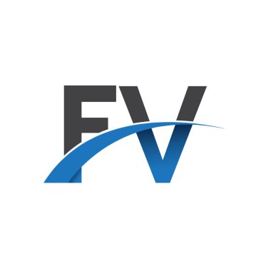 FV harfleri logosu, iş ve şirket için ilk logo kimlik      