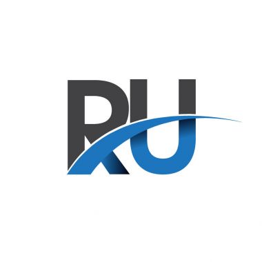 ru harf logo, iş ve şirket için ilk logo kimlik  