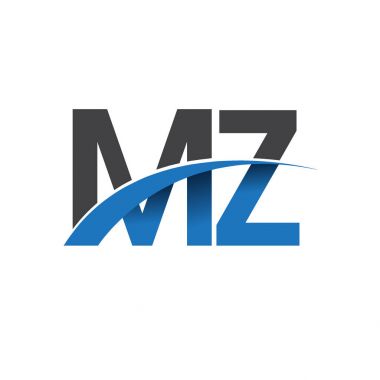 MZ harf logo, iş ve şirket için ilk logo kimlik      