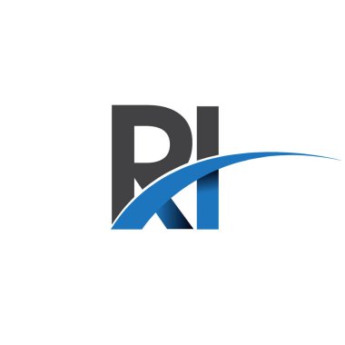 RI harfleri logosu, iş ve şirket için ilk logo kimlik  