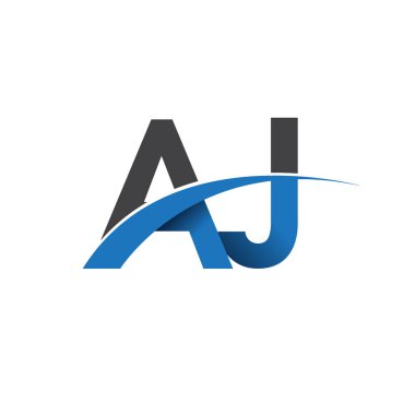 AJ harf logo, iş ve şirket için ilk logo kimlik          