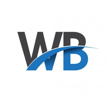 WB harf logo, iş ve şirket için ilk logo kimlik          