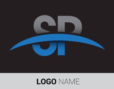 SP harf logo, iş ve şirket için ilk logo kimlik          