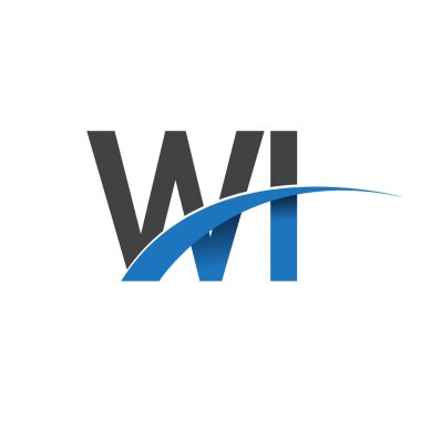 Wi harf logo, iş ve şirket için ilk logo kimlik          