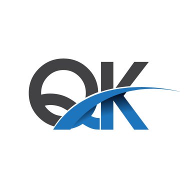 QK harf logo, iş ve şirket için ilk logo kimlik      