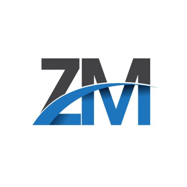 ZM harf logo, iş ve şirket için ilk logo kimlik  