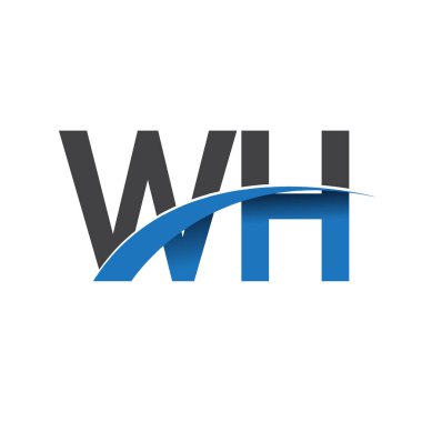 WH harf logo, iş ve şirket için ilk logo kimlik          