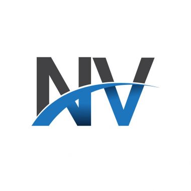 NV harf logo, iş ve şirket için ilk logo kimlik      