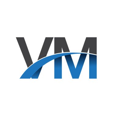 VM harf logo, iş ve şirket için ilk logo kimlik          