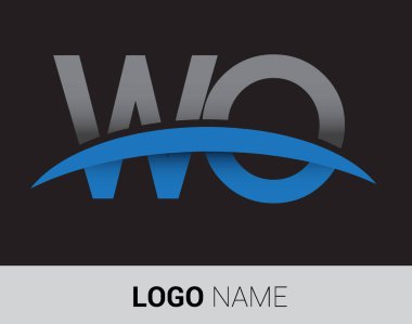 Wo harf logo, iş ve şirket için ilk logo kimlik        