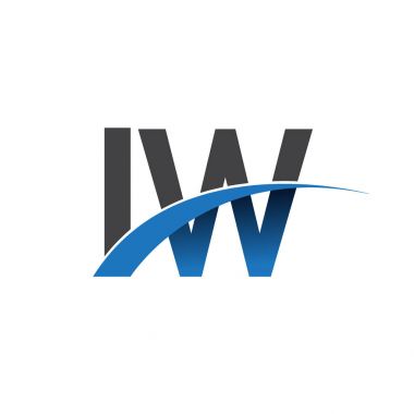 IW harf logo, iş ve şirket için ilk logo kimlik      
