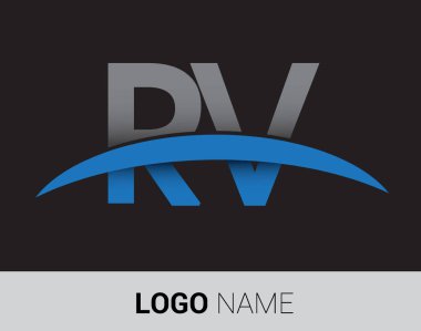 RV harf logo, iş ve şirket için ilk logo kimlik          