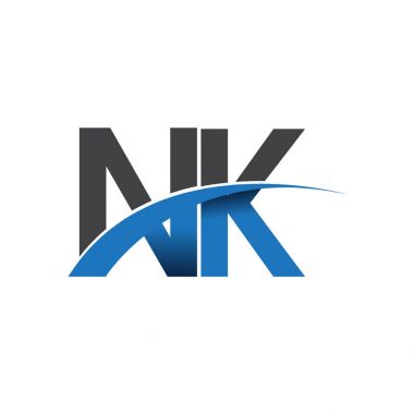NK harf logo, iş ve şirket için ilk logo kimlik      
