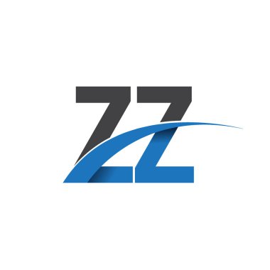 ZZ harf logo, iş ve şirket için ilk logo kimlik      