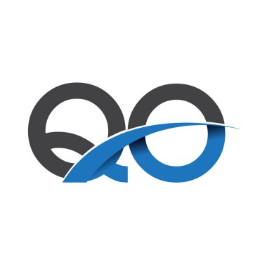 qo harf logo, iş ve şirket için ilk logo kimlik      