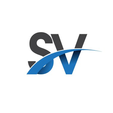 SV harf logo, iş ve şirket için ilk logo kimlik  