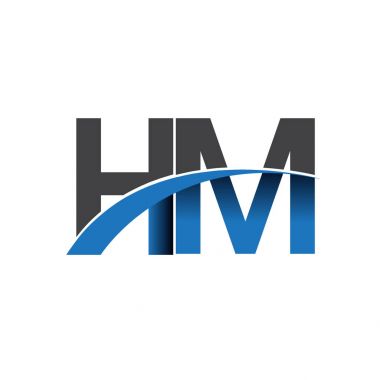 HM harf logo, iş ve şirket için ilk logo kimlik      