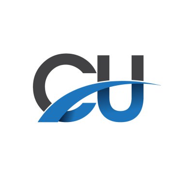 cu harf logo, iş ve şirket için ilk logo kimlik      