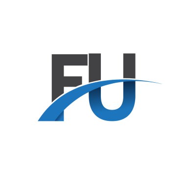 Fu harf logo, iş ve şirket için ilk logo kimlik      