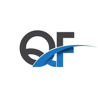 QF harf logo, iş ve şirket için ilk logo kimlik      