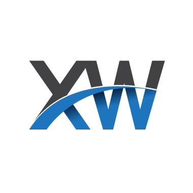 XW harf logo, iş ve şirket için ilk logo kimlik          