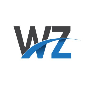 WZ harf logo, iş ve şirket için ilk logo kimlik          
