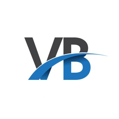  vb harf logo, iş ve şirket için ilk logo kimlik          