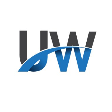 UW harf logo, iş ve şirket için ilk logo kimlik  