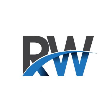 RW harf logo, iş ve şirket için ilk logo kimlik  