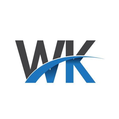 WK harf logo, iş ve şirket için ilk logo kimlik          