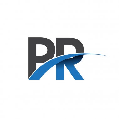 PR harf logo, iş ve şirket için ilk logo kimlik      