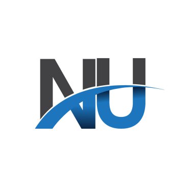 nu harf logo, iş ve şirket için ilk logo kimlik      