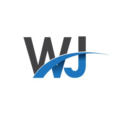 WJ harf logo, iş ve şirket için ilk logo kimlik          