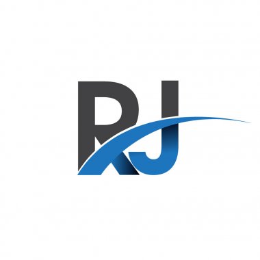 RJ harf logo, iş ve şirket için ilk logo kimlik  