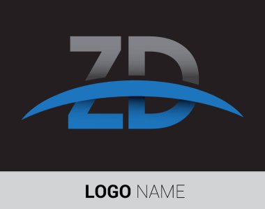 ZD harf logo, iş ve şirket için ilk logo kimlik          