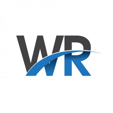 WR harf logo, iş ve şirket için ilk logo kimlik          