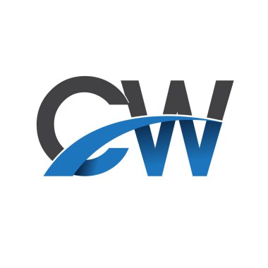 CW harf logo, iş ve şirket için ilk logo kimlik      