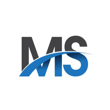 MS harfleri logosu, iş ve şirket için ilk logo kimlik      