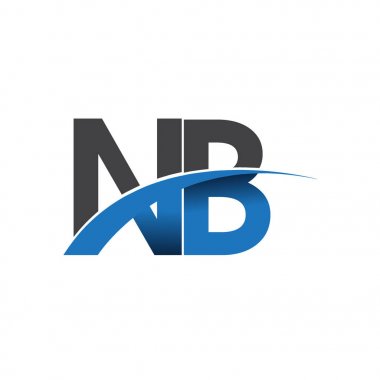 NB harf logo, iş ve şirket için ilk logo kimlik      