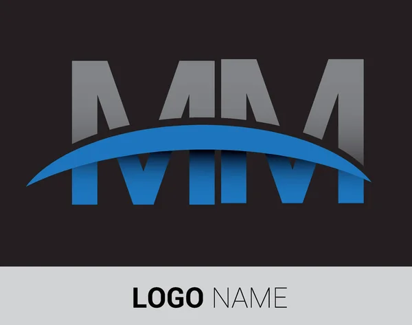 Milímetros Letras Logotipo Identidad Inicial Del Logotipo Para Negocio Empresa — Vector de stock