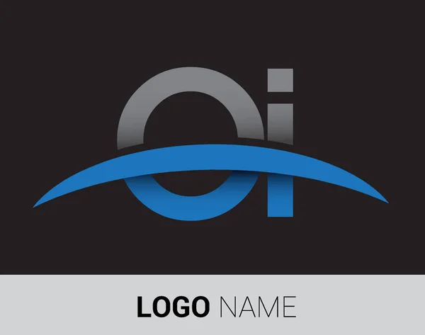大井の文字ロゴ ビジネスや会社の初期ロゴのアイデンティティ — ストックベクタ