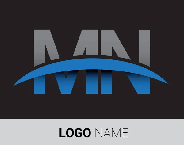 ミネソタの文字ロゴ ビジネスと会社の初期ロゴ — ストックベクタ