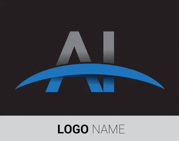 Insignia Letras Identidad Inicial Del Logotipo Para Negocio Empresa — Vector de stock