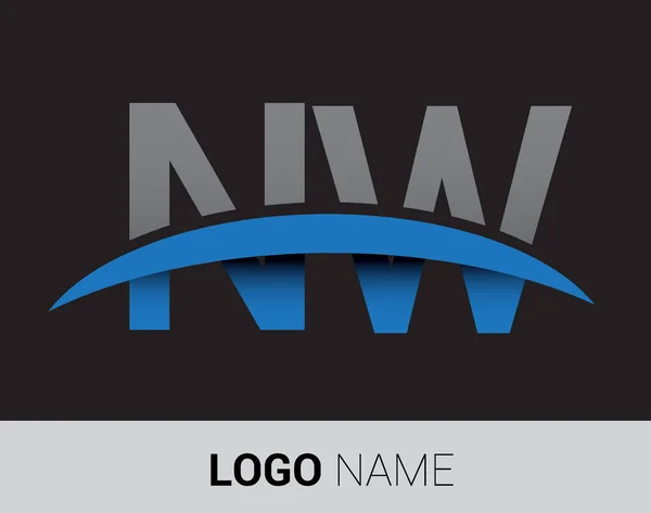 Batı Harf Logo Şirket Için Ilk Logo Kimlik — Stok Vektör