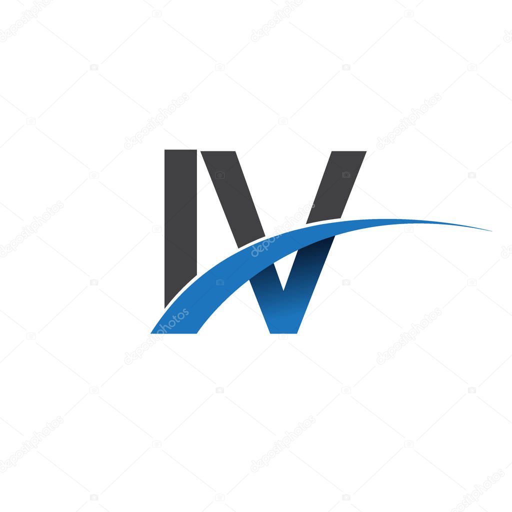 Iv  letters  logo, initial logo identity for your business and company