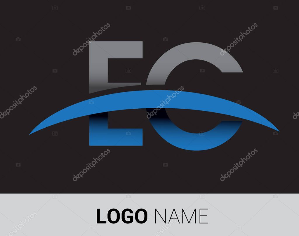 Ec  letters  logo, initial logo identity for your business and company